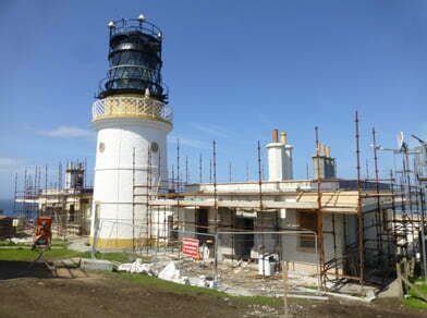 The lighthouse accommodation blocks during renovation